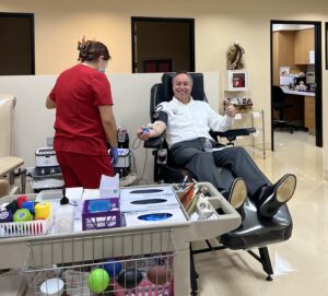 Food Bank CEO, Casey Castillo, donated blood for his first time in support of the San Diego Blood Bank’s mission. 